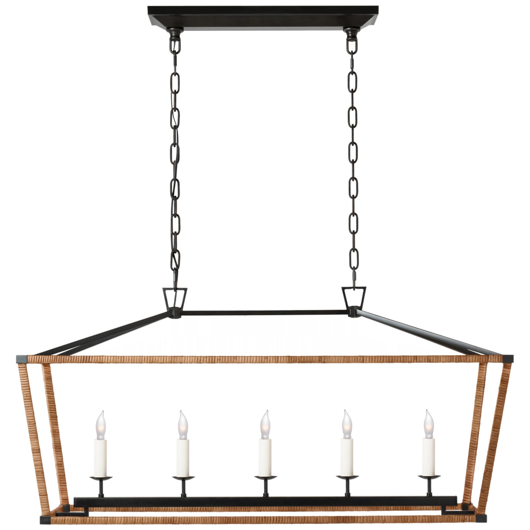 Darlana Medium Rattan Wrapped Linear Lantern